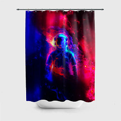 Шторка для душа Космонавт в пламени, цвет: 3D-принт