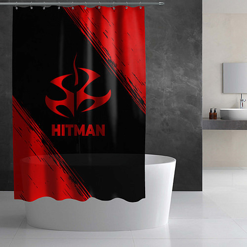 Шторка для ванной Hitman - red gradient / 3D-принт – фото 2