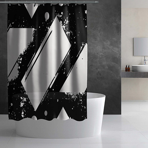 Шторка для ванной Color black white / 3D-принт – фото 2