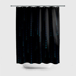 Шторка для душа Color black blue, цвет: 3D-принт
