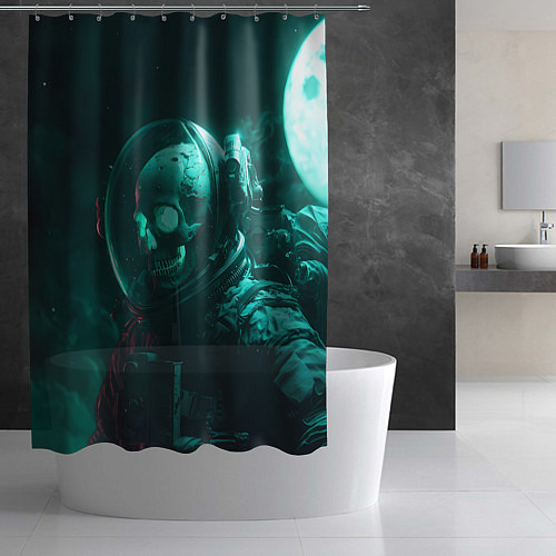 Шторка для ванной Скелет в космосе / 3D-принт – фото 2