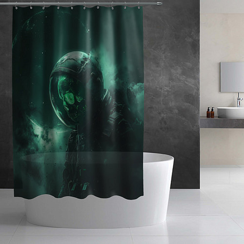 Шторка для ванной Космический скелет / 3D-принт – фото 2