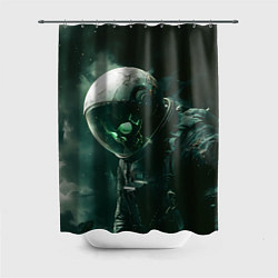 Шторка для ванной Скелет космонавта в космосе