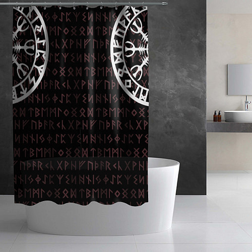 Шторка для ванной Руны викингов / 3D-принт – фото 2