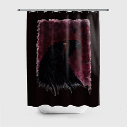 Шторка для душа Орёл с шрамом на фоне багрового неба, цвет: 3D-принт