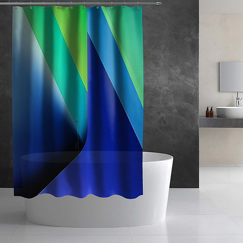 Шторка для ванной Color blue green / 3D-принт – фото 2