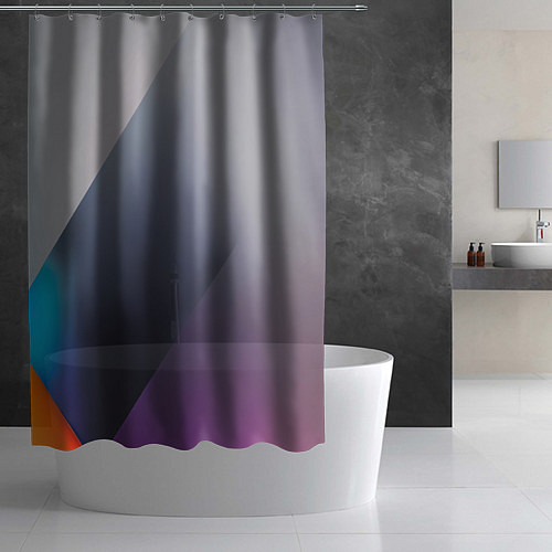 Шторка для ванной Color grey with stripes / 3D-принт – фото 2
