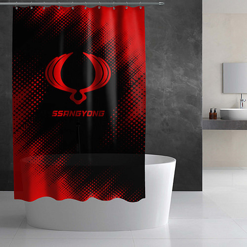 Шторка для ванной SsangYong - red gradient / 3D-принт – фото 2