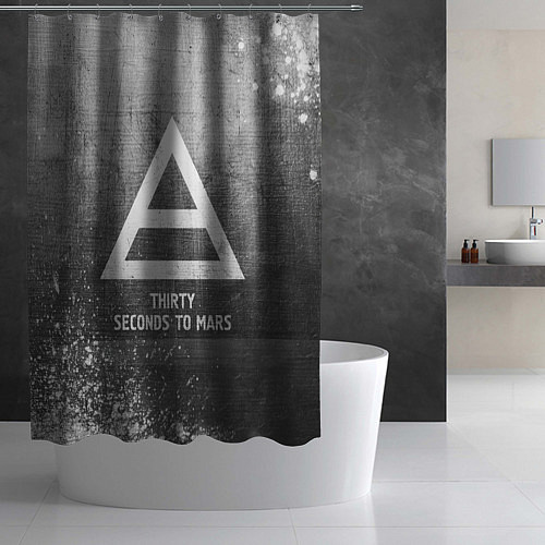 Шторка для ванной Thirty Seconds to Mars - grey gradient / 3D-принт – фото 2