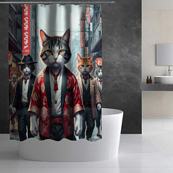 Шторка для душа Котики якудза, цвет: 3D-принт — фото 2