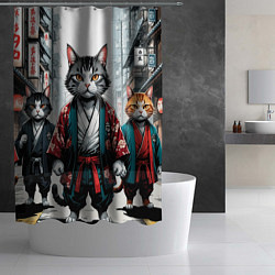 Шторка для душа Коты якудза, цвет: 3D-принт — фото 2