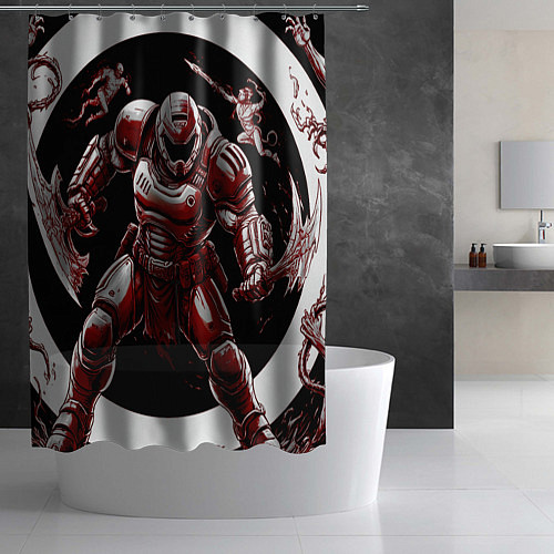 Шторка для ванной Doom red guardian / 3D-принт – фото 2