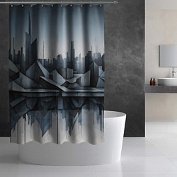 Шторка для душа Небоскребы и скалы, цвет: 3D-принт — фото 2