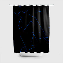 Шторка для душа Color blue line, цвет: 3D-принт