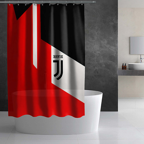 Шторка для ванной Juventus sport geometry / 3D-принт – фото 2