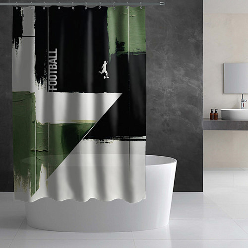 Шторка для ванной Футбол на фоне брызг красок / 3D-принт – фото 2