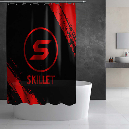Шторка для ванной Skillet - red gradient / 3D-принт – фото 2