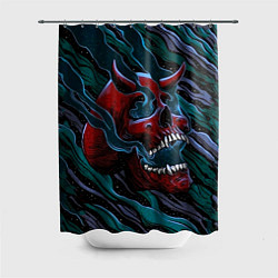 Шторка для душа Череп с рогами, цвет: 3D-принт