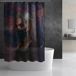 Шторка для душа Мужчина в маске, цвет: 3D-принт — фото 2