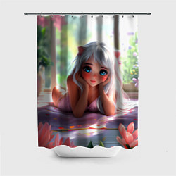 Шторка для душа Милая блондинка лежа, цвет: 3D-принт