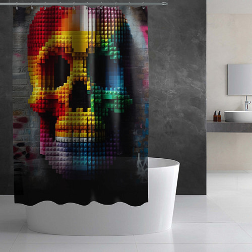Шторка для ванной Lego skull fantasy - ai art / 3D-принт – фото 2