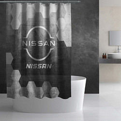 Шторка для душа Nissan - grey gradient, цвет: 3D-принт — фото 2