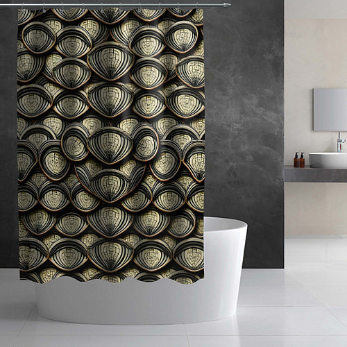 Шторка для ванной Объемный египетский паттерн / 3D-принт – фото 2