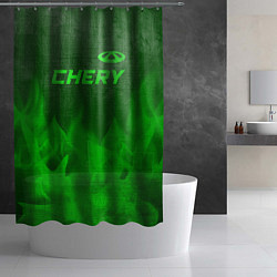 Шторка для душа Chery - green gradient посередине, цвет: 3D-принт — фото 2