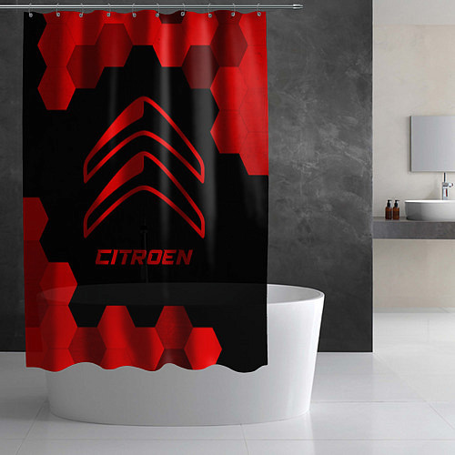 Шторка для ванной Citroen - red gradient / 3D-принт – фото 2