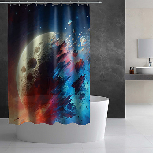 Шторка для ванной Разрыв космического тела - нейроарт / 3D-принт – фото 2