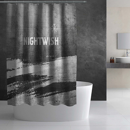 Шторка для ванной Nightwish - grey gradient посередине / 3D-принт – фото 2