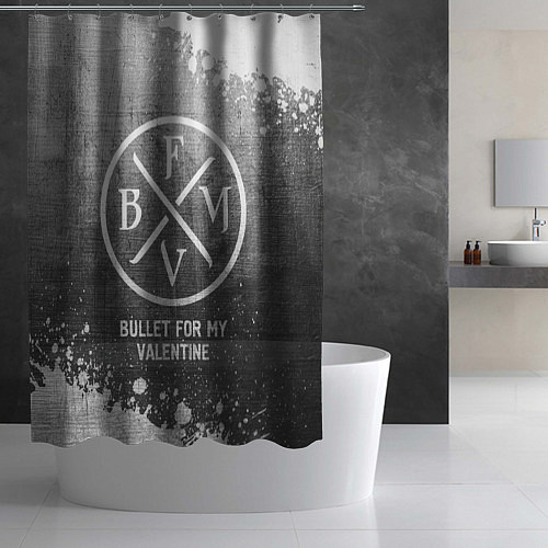 Шторка для ванной Bullet For My Valentine - grey gradient / 3D-принт – фото 2