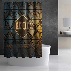 Шторка для душа ACDC винтажный логотип, цвет: 3D-принт — фото 2