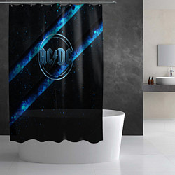 Шторка для душа ACDC черно-синяя текстура, цвет: 3D-принт — фото 2