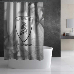 Шторка для душа Lamborghini - white gradient, цвет: 3D-принт — фото 2