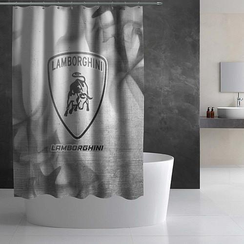 Шторка для ванной Lamborghini - white gradient / 3D-принт – фото 2