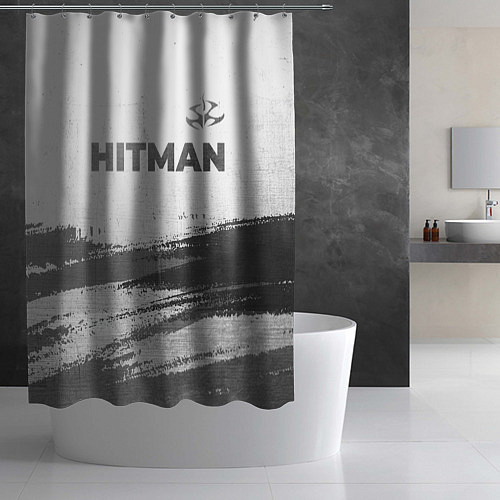 Шторка для ванной Hitman - white gradient посередине / 3D-принт – фото 2