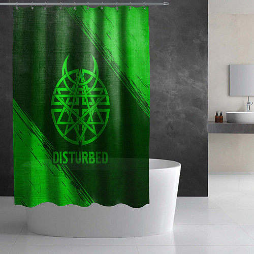 Шторка для ванной Disturbed - green gradient / 3D-принт – фото 2