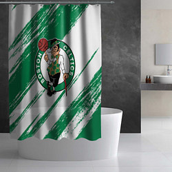 Шторка для душа Boston Celtics white and green, цвет: 3D-принт — фото 2