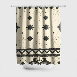 Шторка для душа Африканские примитивные узоры, цвет: 3D-принт