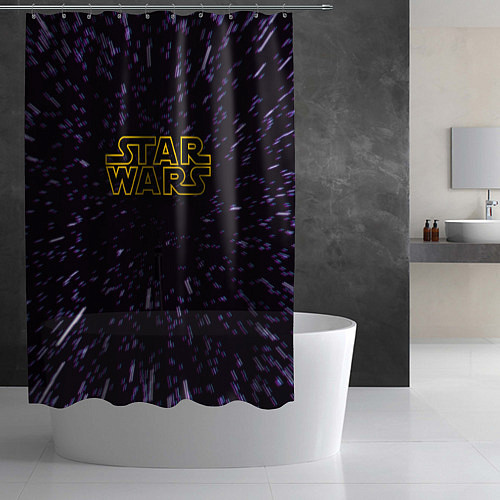 Шторка для ванной Звёздные войны гиперпрыжок глитч / 3D-принт – фото 2