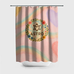 Шторка для душа Astro круглый цветочный логотип, цвет: 3D-принт