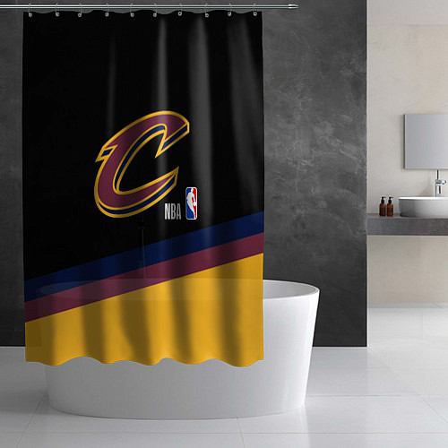 Шторка для ванной Cleveland Cavaliers NBA basketball / 3D-принт – фото 2