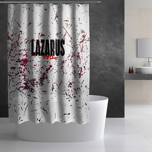 Шторка для ванной Лазарь аниме надпись гранж / 3D-принт – фото 2