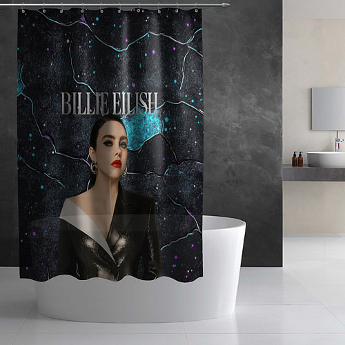 Шторка для ванной Билли Айлиш в деловом костюме / 3D-принт – фото 2