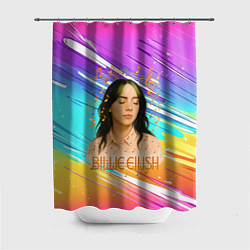 Шторка для душа Билли Айлиш с нотами, цвет: 3D-принт