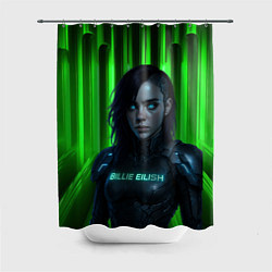 Шторка для душа Билли Айлиш космический костюм, цвет: 3D-принт