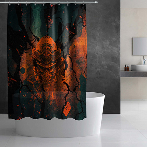 Шторка для ванной Шлем кибернетического самурая / 3D-принт – фото 2