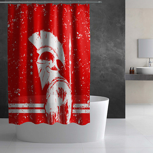 Шторка для ванной Спартак - воин спарты / 3D-принт – фото 2