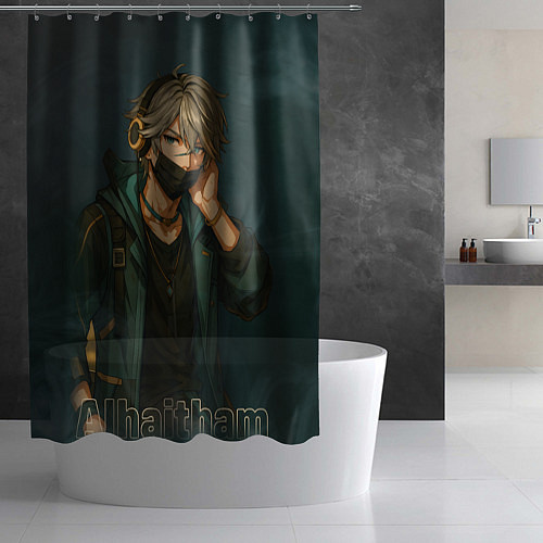 Шторка для ванной Аль-Хайтам в маске / 3D-принт – фото 2